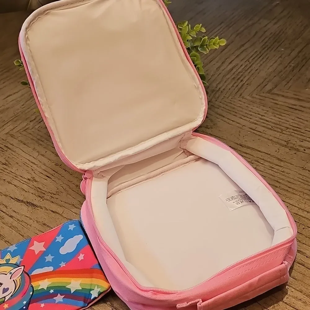 Colorful Unicorn Sequin Lunch Bag And Pencil Holder NWOT
